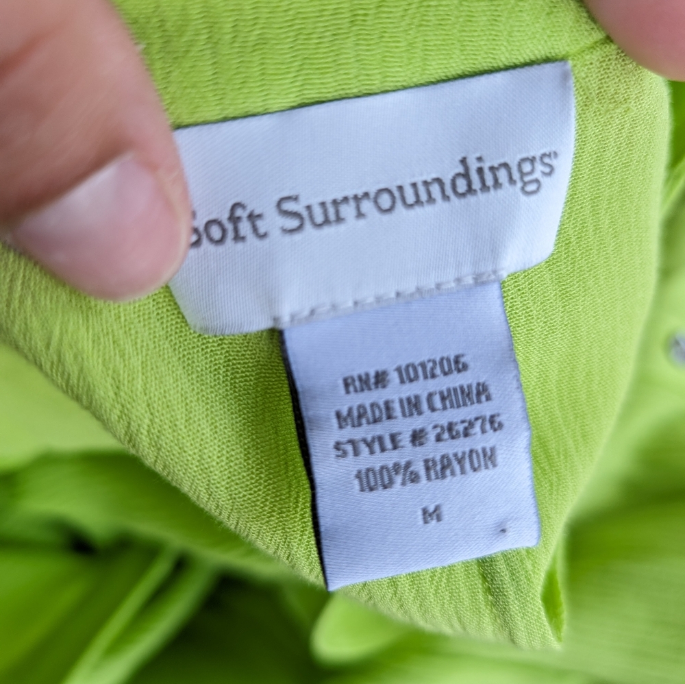 Soft Surrounding Full Button Down Green Asymmetri… - image 5